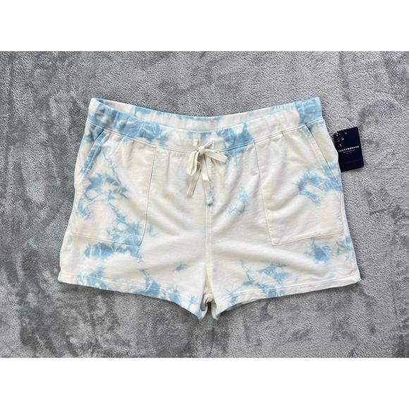 Lucky Brand NWT Tie Dye Lounge Shorts Medium Blue White Comfy Stretchy Waist - Picture 1 of 16